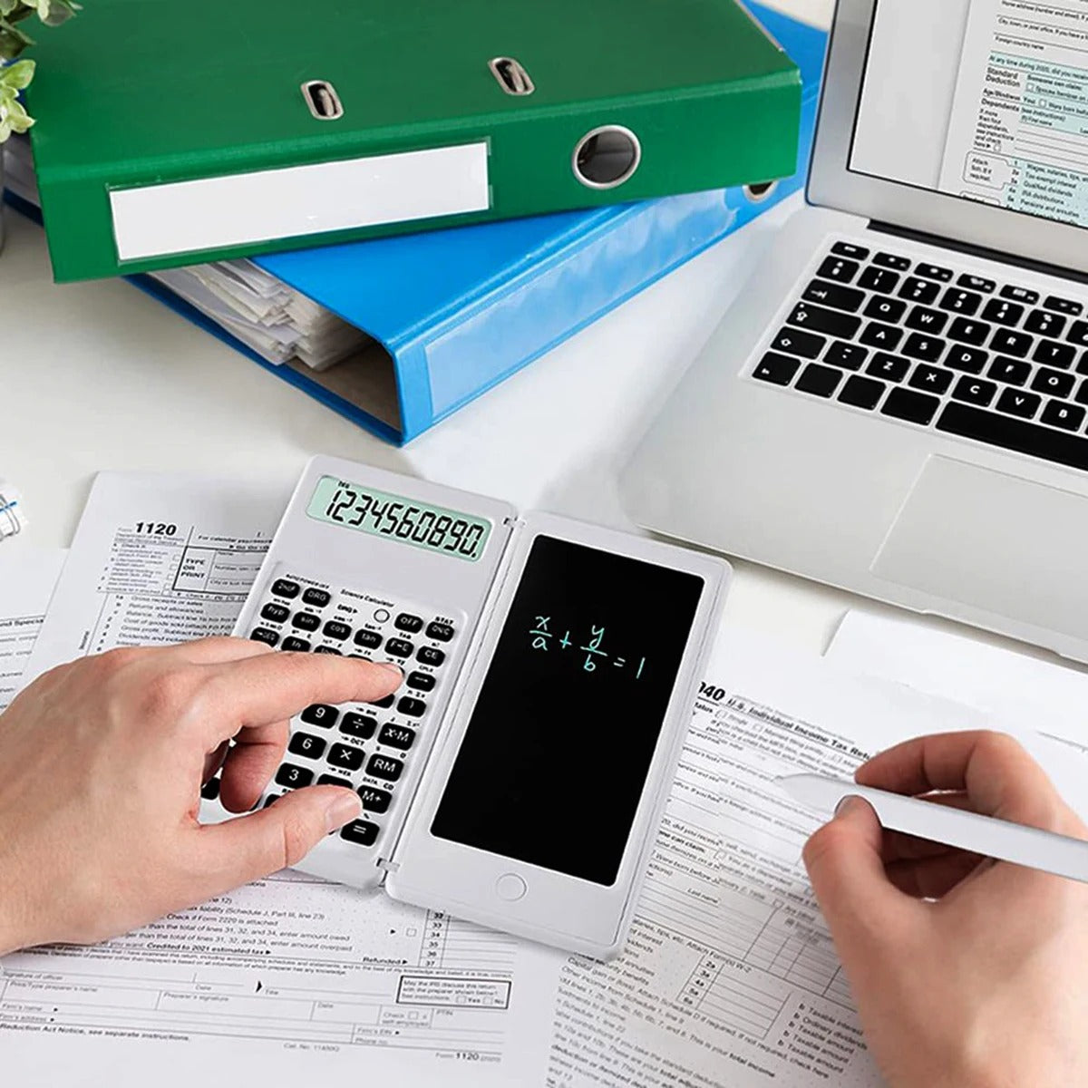 🖩 Calculatrice Scientifique 2-en-1 avec Tablette d’Écriture LCD