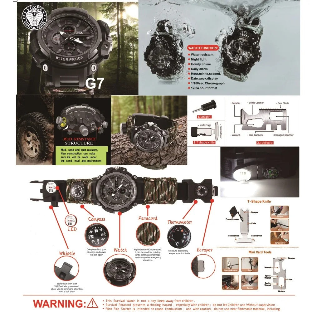 Montre Tactique Multifonction – Élégance & Performance Outdoor