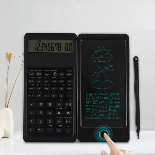 🖩 Calculatrice Scientifique 2-en-1 avec Tablette d’Écriture LCD