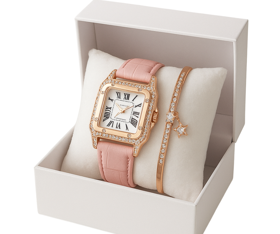 Ensemble Montre-Bracelet Femme Élégance Cuir – Mode &amp; Résistance