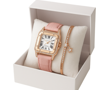 Ensemble Montre-Bracelet Femme Élégance Cuir – Mode &amp; Résistance